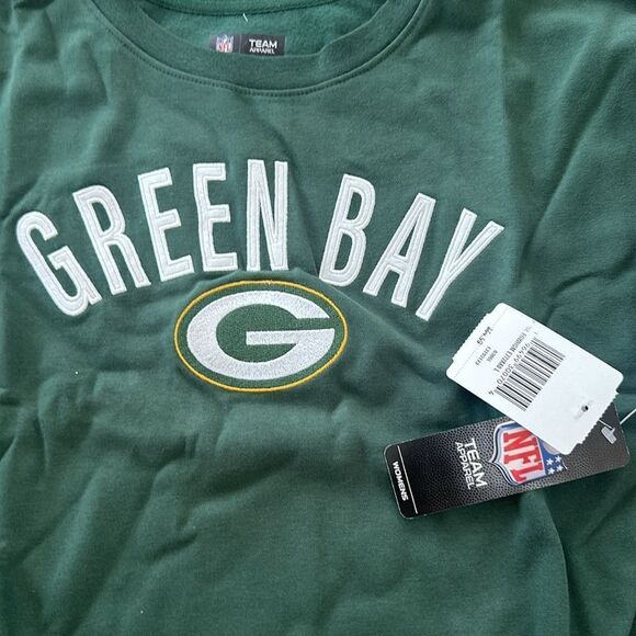 NFL Team Apparel Green Bay Packers Contrast Crew Neck Sweatshirt Women's Size S - Picture 3 of 3